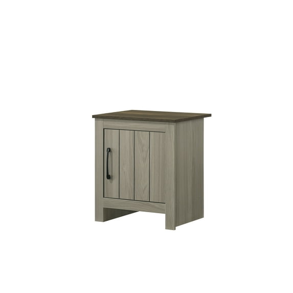 Wooden Coffee Tables, Nyla 16"W Gray Oak End Table, Side Table, Nightstand with Cabinet Door, Gray Coffee Tables,Wood Round Coffee Tables, Furniture Primary Living Space Tables
