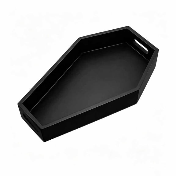 Wooden Coffin Shaped Storage Tray Decorative Serving Organizer Box with Handles for Home Office Party Use
