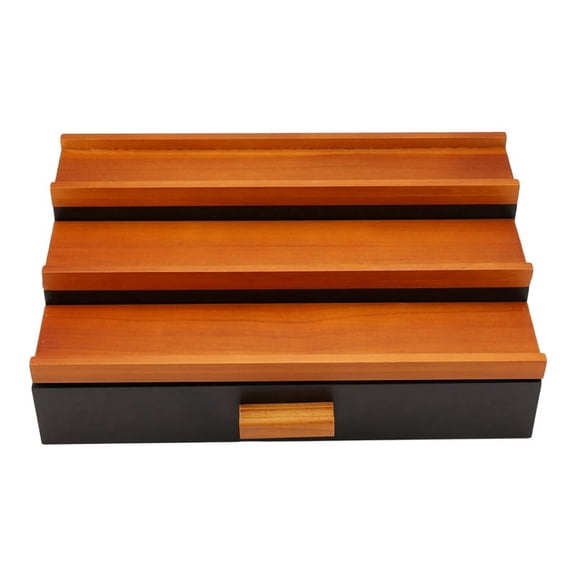 Wooden Cologne Display Stand Organizer for Men,3 Tier with Drawer Storage, Perfume Rack