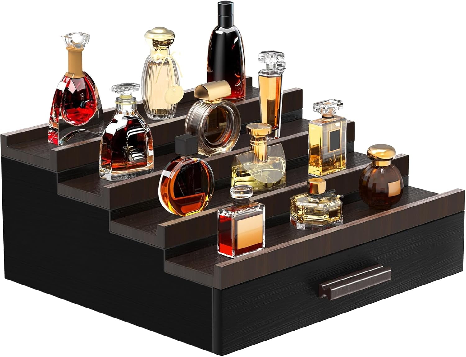 Wooden Cologne Organizer for Men 4 Tier of Perfume Display Holder of ...