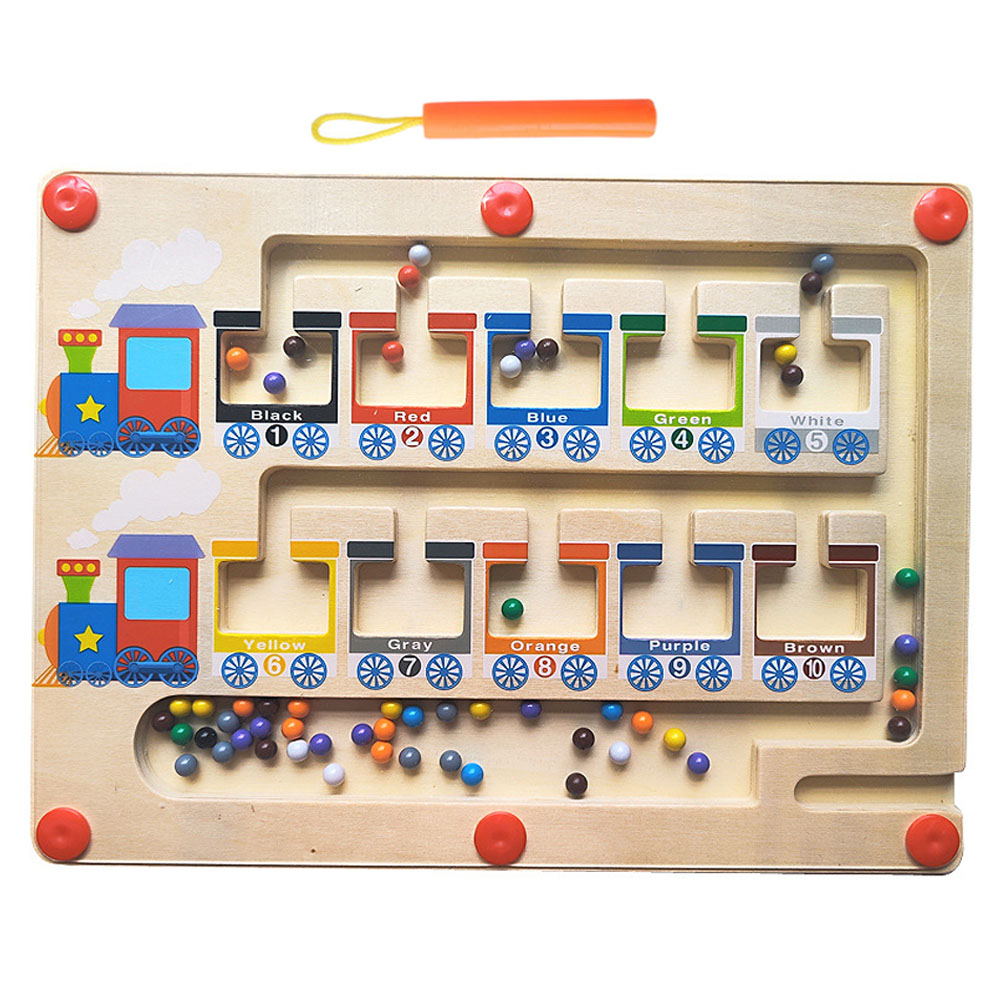 Wooden Color Sorting Train Toy Fine Motor Skills Toddler Toy Gift for 36 Year Old Kids