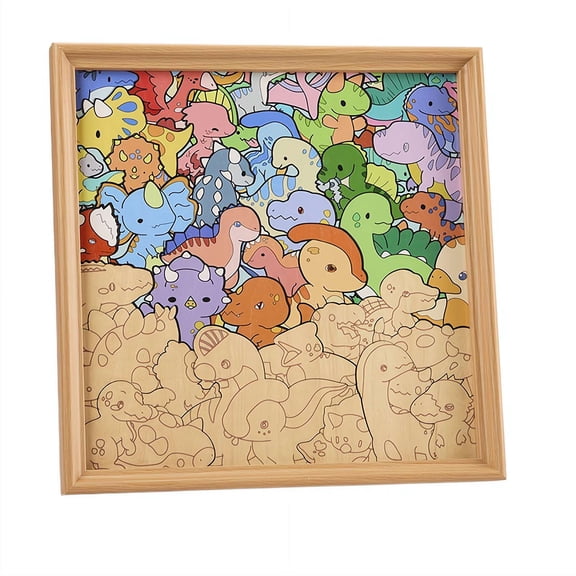 Wooden Coloring Puzzle, Creative DIY Wooden Animal Shaped Puzzle Frame with Markers, Paintable Jigsaw Photo Frame, Craft Kit for Pet Lovers, Home Decor
