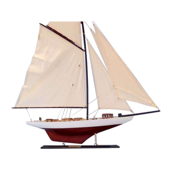 Columbia Limited 35" - Wood Sailboat Model - Sailboat Model Decor - Wooden Yacht Model - Model Sailing Boat - Nautical Decor - Not A Model Ship Kit