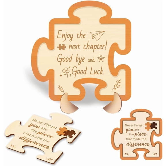 Wooden Commemorative Cards for Colleagues Farewell 7.8x7.8 In Jigsaw Handmade Wooden Card for Colleague Retirement Square Wooden Commemorative Cards for Graduation Farewell DIY Handmade Gift colorful