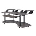 thumbnail image 1 of Wooden Computer Desk with Keyboard Tray and Open Bottom Shelf, Gray, 1 of 3