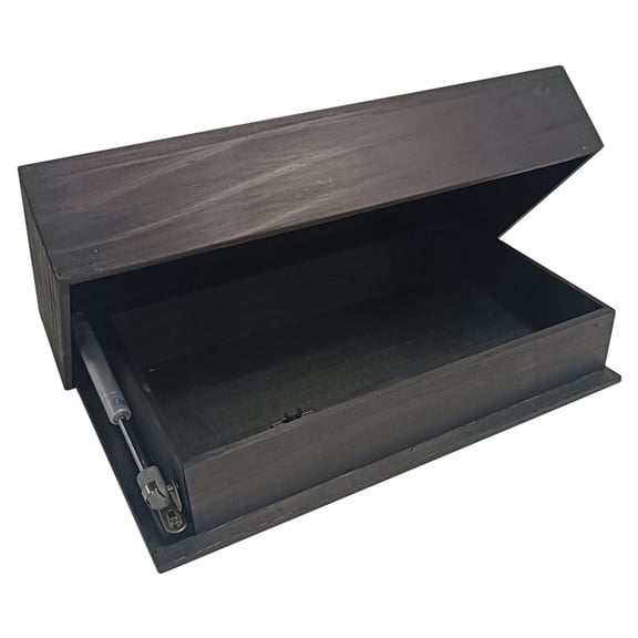 Wooden Concealed Floating Shelf with Secret Compartment Storage Rack Wall-Mounted Hidden Shelves Black
