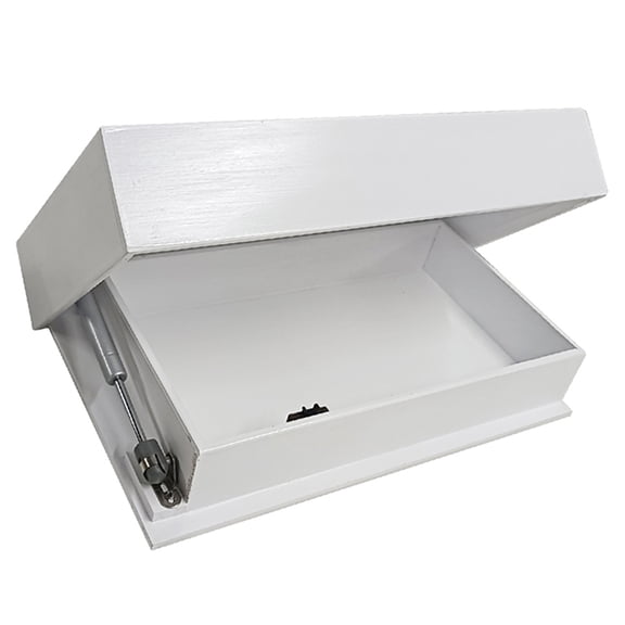 Wooden Concealed Floating Shelf with Secret Compartment Storage Rack Wall-Mounted Hidden Shelves White