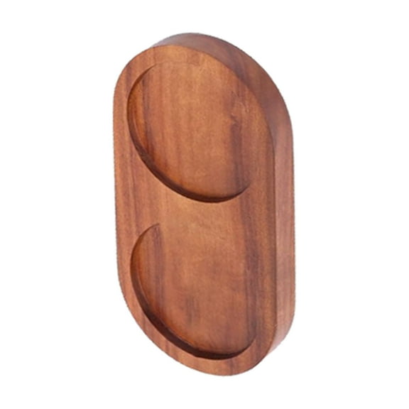 Wooden Condiment Organizer Tray with Compartments and Integrated Pepper Grinder Mill Holder for Efficient Kitchen Countertop Storage