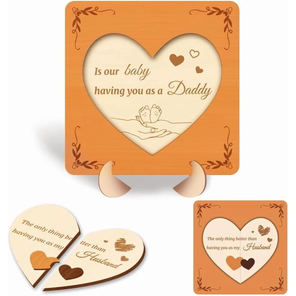 Wooden Congratulations Card for Mother Wood Handmade Heart Card Congratulation Card Gifts Wood Heart Shape Commemorative Display Decorations Birthday Card for Invitation Greeting Card Gift DIY Heart