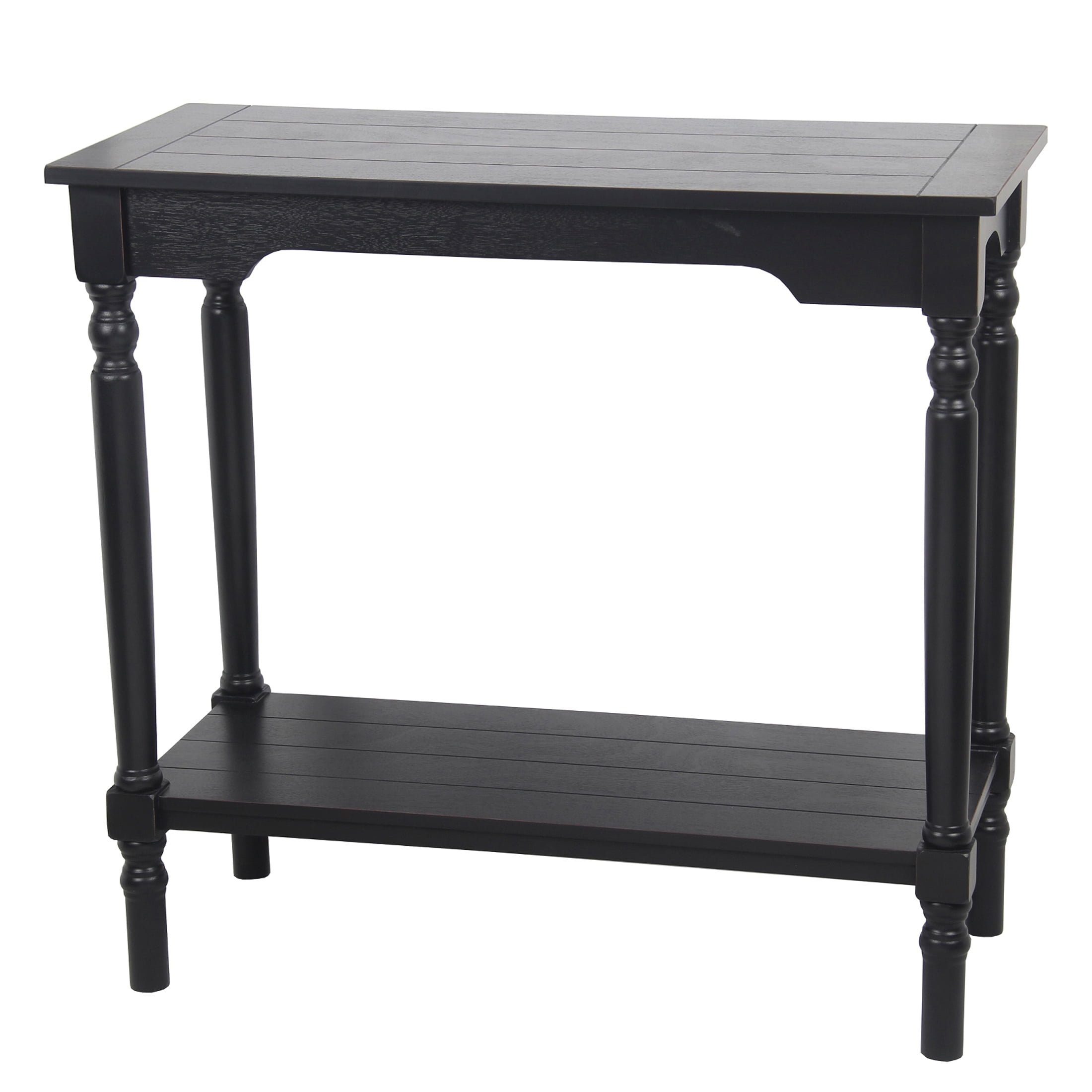 Wooden Console Table with Open Bottom Shelf and Tubular Legs, Small ...