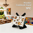 thumbnail image 1 of Wooden Cookbook Stand | Custom Design Cookbook Holder | Book Stand for Reading | Elegant and Durable Book Display | Ideal for Kitchen and Study Use, 1 of 10
