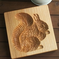 Wooden Cookie Molds Baking, Wood Cookie Stamp Cutter Carved Biscuit Embossing Gingerbread Mold