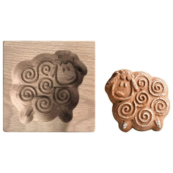 Wooden Cookie Molds - Biscuit Carved Mould DIY Stamps Cutter Embossing Mold Funny 3D Press for Valentine's Baking Tool