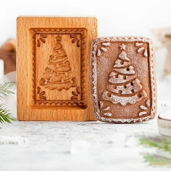 Wooden Cookie Molds, Carved Wooden Biscuit Mold Baking Cookie Mold Wooden Kitchen Cookie Cutter Embossing Press Stamp Molds Gingerbread Mold DIY Cookie Stamp