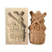 Wooden Cookie Molds,Wooden Cookie Biscuit Mold Baking Cookie Mold Wooden Carved Mold Cookie Cutter Embossing Mold,DIY Shapes Cookie Stamp,Gingerbread Mold(Windmill)