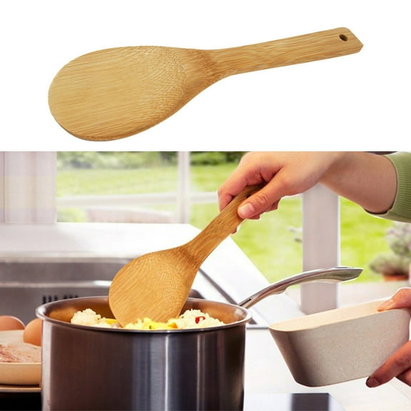 Wooden Cooking Kitchen Spoon Spoon Utensils Spatula Tools Kitchen,Dining & BarNatural bamboo rice spoon beige,Homnglonglong