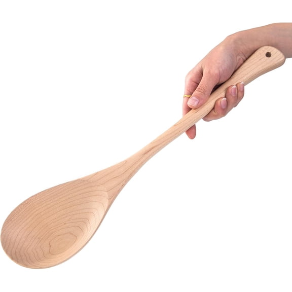 Wooden Cooking Spoon Extra Large Wooden Spoons for Cooking, Lengthened Wood Spoon Cooking Mixing for More Protection Spoon Wooden Cooking Utensils for Nonstick Cookware Hard maple wood