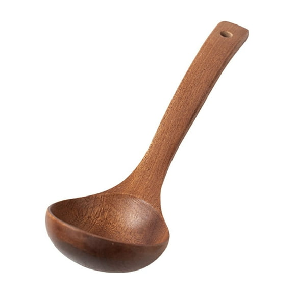 Wooden Cooking Utensils Set - Non-Stick, Long Handle Spoon/Shovel - Natural Wood