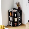 thumbnail image 1 of Wooden Corner Cabinet with USB Ports and Outlets, Corner Cube Toy Storage Cabinet, Corner Bookshelf Bookcase, Floor Cubby Bookshelf with 9 Cubes for Playroom, Bedroom, Living Room (Black), 1 of 8