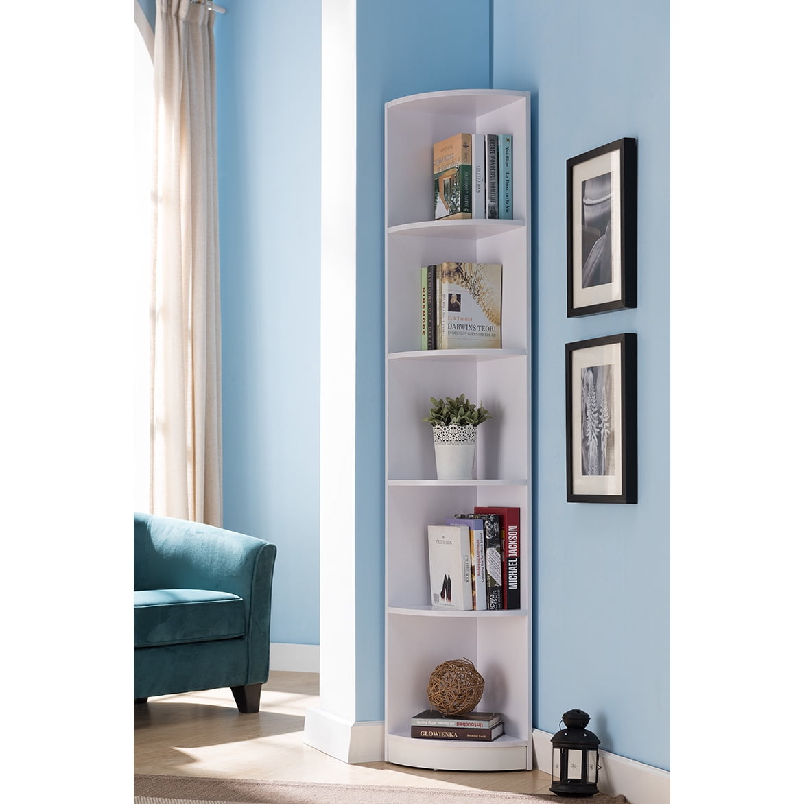 Magshion Modern 67.5 5-Tier Shelf Display Cabinet with Acrylic