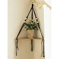 thumbnail image 1 of Wooden Corner Shelf Wall Decor Pot Storage Display Stand Macrame Floating Shelf Wall Organizer Boho Room Nordic Home Decoration, 1 of 9