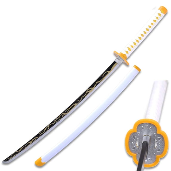 Wooden Cosplay Anime Swords, Kaiga Ku Sword, Black & Gold Blade, 40 in