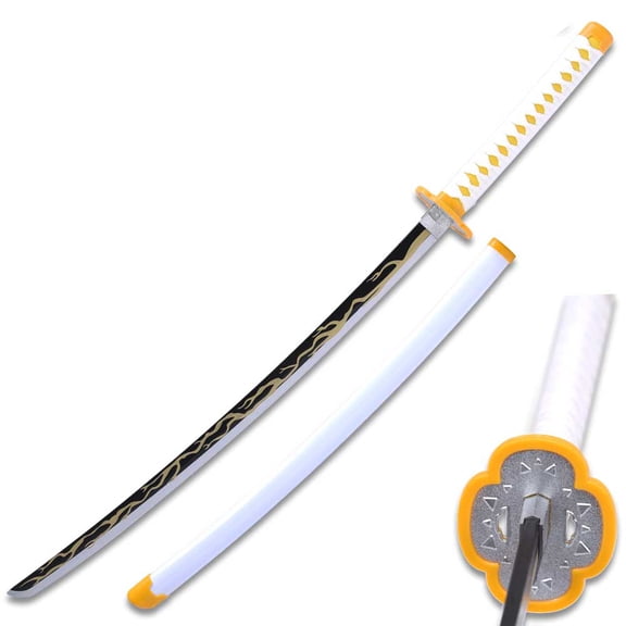 Wooden Cosplay Anime Swords, Kaiga Ku Sword, Black & Gold Blade, 40 in