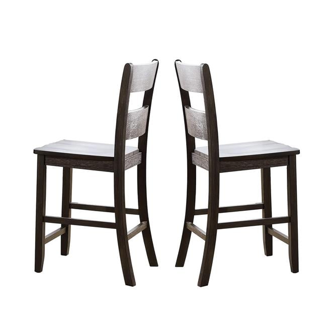 Brown Upholstered Ladderback High Wood Side Chair
