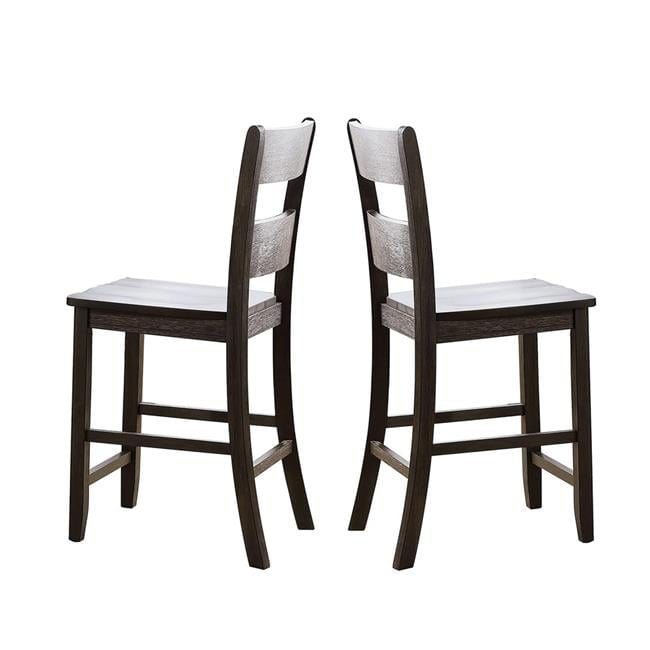 Brown Upholstered Ladderback High Wood Side Chair