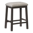 thumbnail image 1 of Wooden Counter Height Stools 2pc Set Fabric Upholstery Padded Seat Dining Furniture, 1 of 5