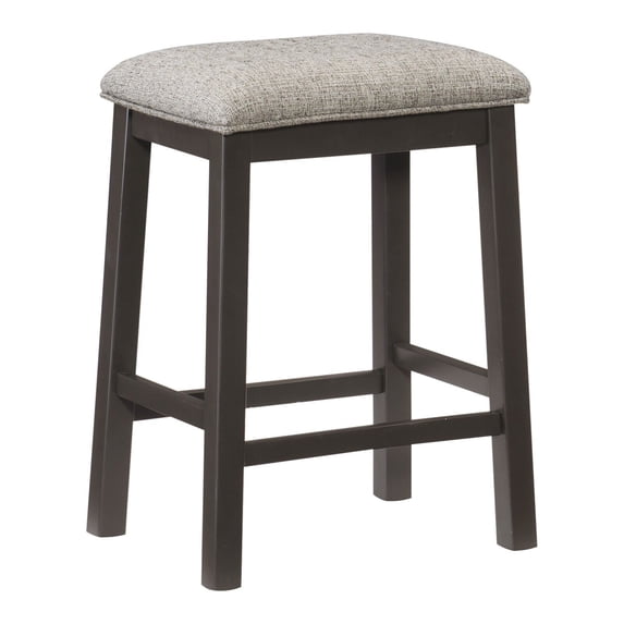 Wooden Counter Height Stools 2pc Set Fabric Upholstery Padded Seat Dining Furniture