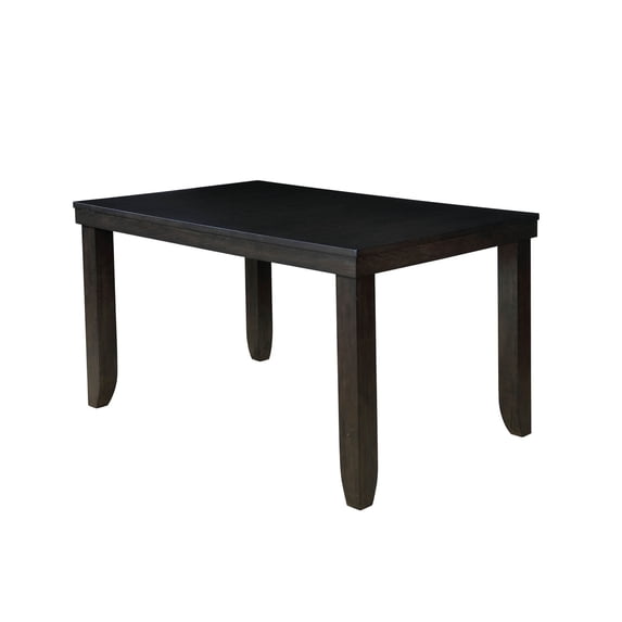 Wooden Counter Height Table with Tapered Legs, Dark Walnut Brown