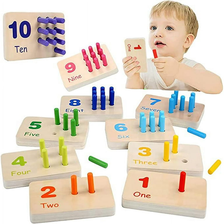 Wooden Counting Number Peg Board: Math Manipulatives Materials Montessori  Toys for 3 4 5 Year Old Kids, Preschool Early Learning Educational Math Toy  for Toddlers & Kindergarteners 