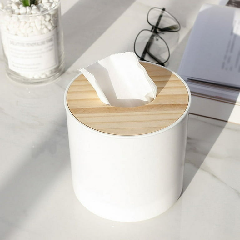 Simple Household Round Paper Box Plastic Tissue Box Mouse Proof Storage  Containers Small Containers with Lids for Organizing
