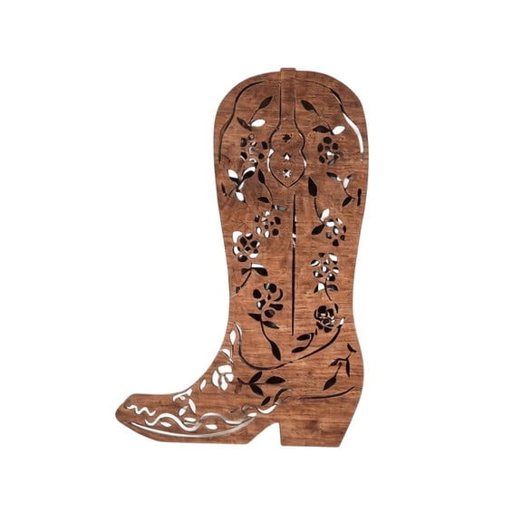 Wooden Cowboy Boot Planter Western Style Tabletop Vase Farmhouse Decorative Centerpiece For Home Party Random Style 1 Pack