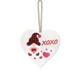 thumbnail image 1 of Wooden Craft Heart Shaped Pendant, Valentines Day Party Decoration Love Hanging Sign, Wedding Decoration Pendant 2D Flat Design With Hanging Rope, Gnome & Heart Graphics For Home, 1 of 4