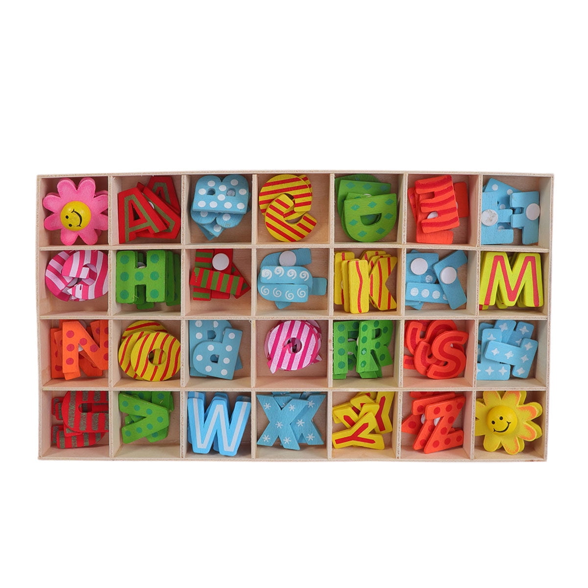 1 Set Wooden Craft Letters Toy Portable Wooden Alphabet Educational ...