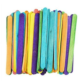 Notched Hobby Wood Craft Sticks Mixed Colors 4.5 Inch (1,000 Pack)