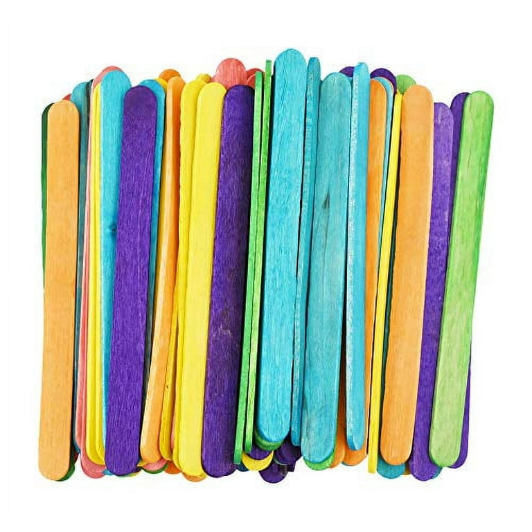 Wooden Craft Sticks, Colored Popsicle Sticks for Crafts, Rainbow 4.5 Inches  Jumbo Bulk Pack of 1000, by Mandala Crafts