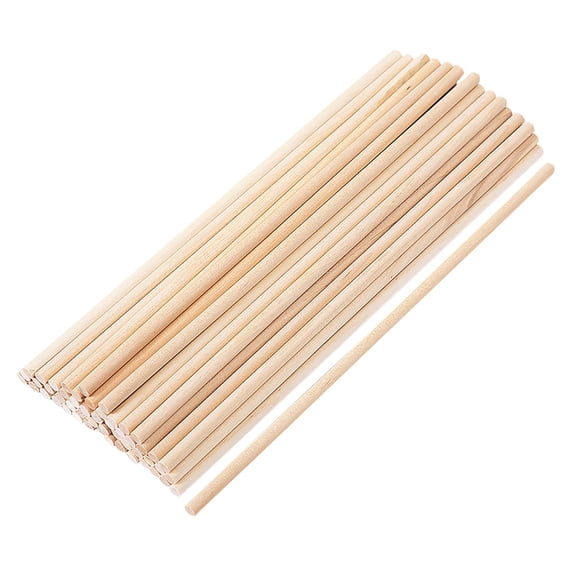 Wooden Craft Sticks, QIDESHIP, 50 Pack 8 Inch Unfinished Natural Wood Dowel Rods for DIY Crafts, Round Hardwood Sticks for Model Building Home Decor, Smooth Sanded, 0.19 Inch