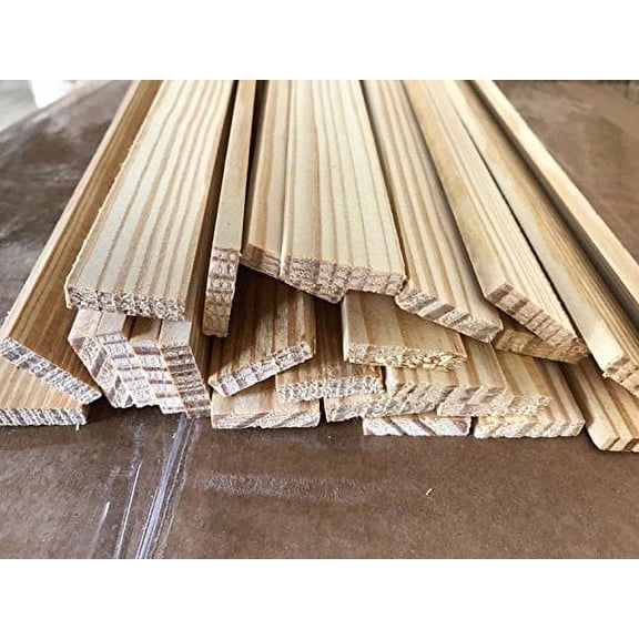 Wooden Craft Sticks, bundle of 25, unfinished hardwood, 36" long. 1 1/8" x 1/4"