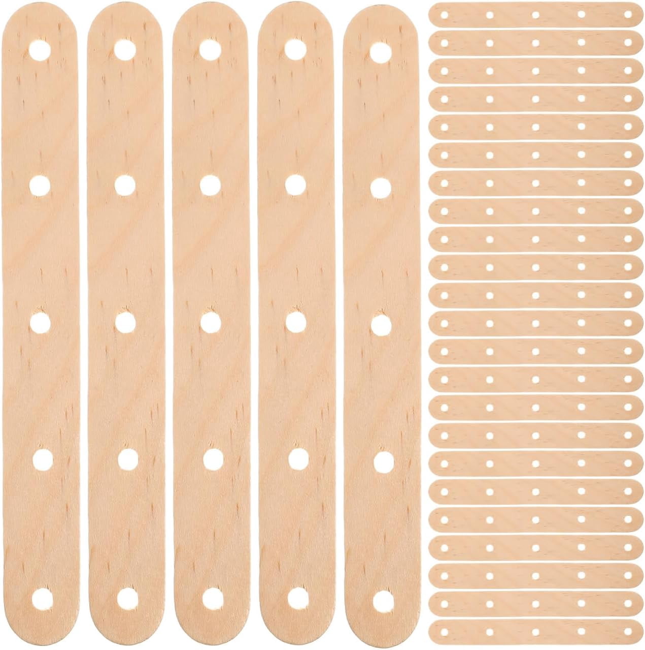 Wooden Craft Sticks with Holes, 50 Pcs Natural Popsicle Wood Slats for Kids DIY Model Building, Pre-Drilled STEM School Projects