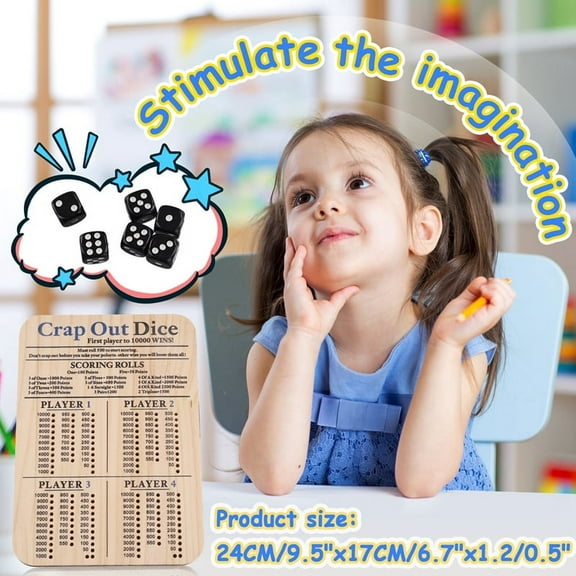 Wooden Crap Out Dice Score Board Classic Family Game M