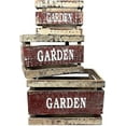 thumbnail image 1 of Wooden Crates Fruit Basket Decorative Kitchen Storage Garden Decor by PKD (Set of 3), 1 of 7