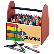 Wooden Crayon Caddy – Crayon Organizer with Sharpener - Includes 64 Crayons