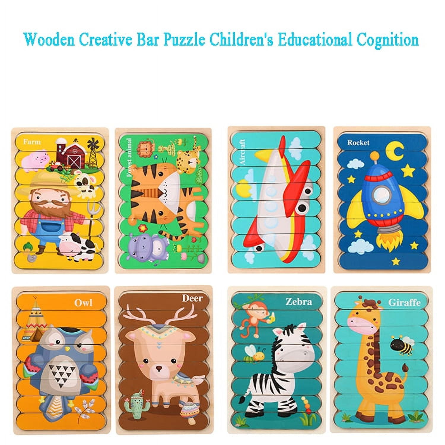 Wooden Creative Bar Puzzle Children's Educational Cognition Double