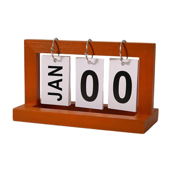 Wooden Creative Desktop Calendar, Reusable Wood Calendar Craft Ornament Multi-Color Table Decor Decorative Piece, Home and Office Practical Decoration, for Seasonal Home and Office Decoration