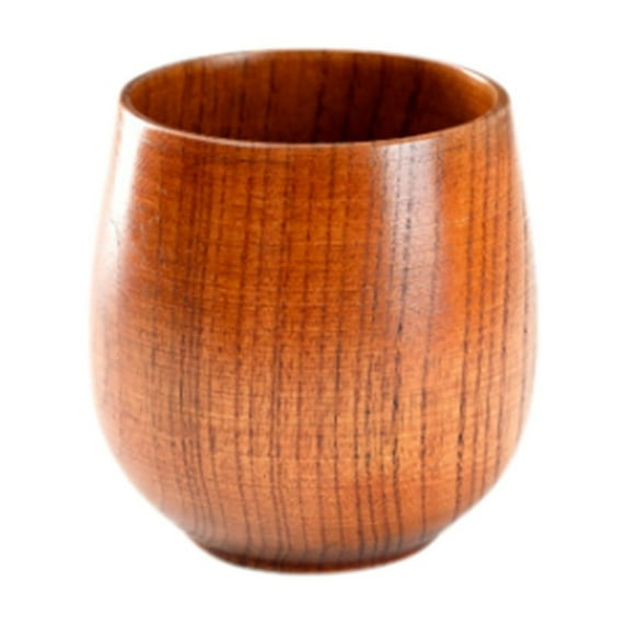 Wooden Creative Mug With Handle, Handmade Natural Wood High Temperature Resistant, 101-200Ml Capacity For Water Tea Wine Beverages, Elegant Wood Grain Light Stable Easy To Store
