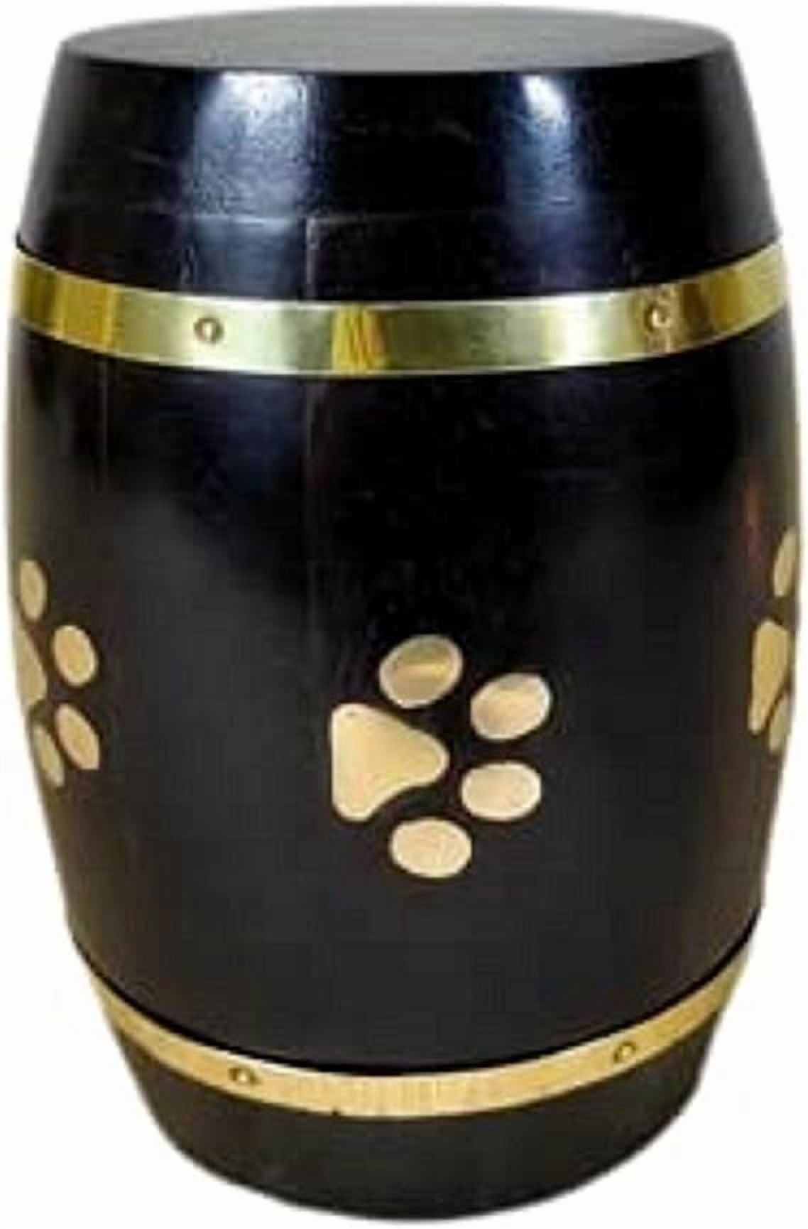 Wooden Cremation Pet Urn for Dog Cat Ashes with Brass Inlay Paws | Funeral Cremation Urn|pet Memorial Keepsake Urn | Wooden Pet Urn, Loss Pet Memorial Remembrance Gift