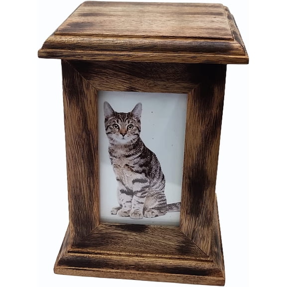 Wooden Cremation Urn Box - Affordable Urn for Ashes - Wooden Cremation Urns for Ashes Photo Frame Customized - Handmade Wooden Urns for Human/Pet Ashes Adult 9 x 5.5 x 5.5inch (Rosewood) (Antique)